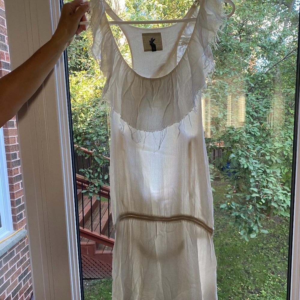 One Teaspoon White Ruffle Cut Out Dress
